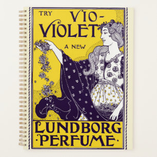 Agenda Arte Clássico Art Nouveau Mulher Flores Roxas