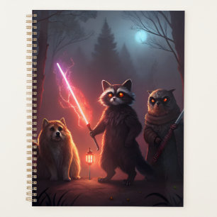 Agenda Arte de Animais de Batalha da Floresta Mística