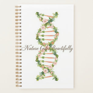 Agenda Arte de Aquarela de Hélice de DNA Floral