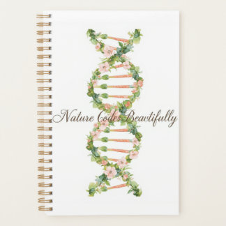 Agenda Arte de Aquarela de Hélice de DNA Floral