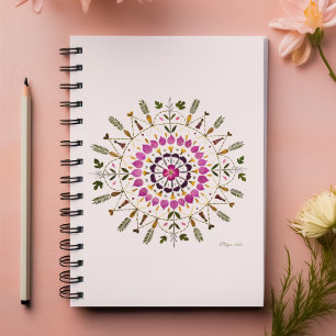 Agenda Arte de Flor de Mandala Prensada Por S. Frigui