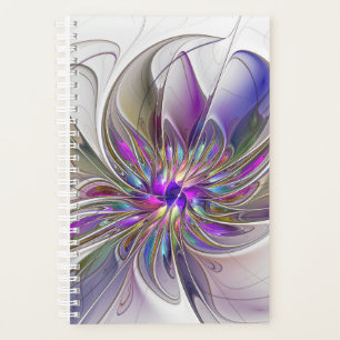 Agenda Arte de fractal abstrato colorido e energético Flo