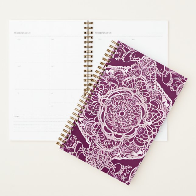 Agenda Arte de IA de mandala roxa (Exibição)