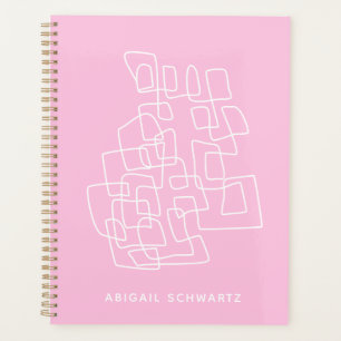 Agenda Arte de linha de Abstrato cor-de-rosa contemporân