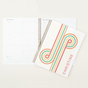 Agenda Arte de Linha do Arco-Íris Retro-Curta