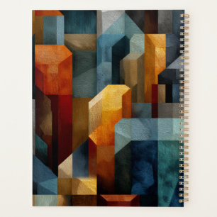 Agenda Arte de Luxo Abstrato Geométrico Texturizado Azul