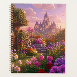 Agenda Arte de Parede de Jardim de Flores no Estilo Minec