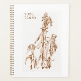 Agenda Arte de Tinta Botânica Sazonal Elegante 2026