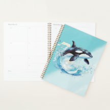 Arte de Vida Selvagem do Oceano Turquesa Orca Spla