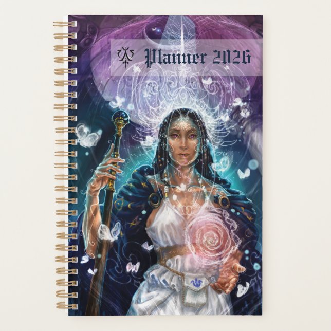 Agenda arte do cartão da Summa Sacerdotisa do Tarot (Frente)