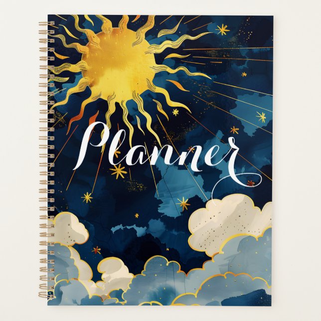 Agenda Arte do Céu Solar Dourado Radiante (Frente)