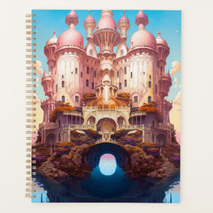 Agenda Arte Dourada Fantasia Branca de Castela Rosa