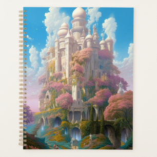 Agenda Arte Dourada Fantasia Branca de Castela Rosa