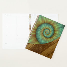 Agenda Arte Espiral Verde abstrato