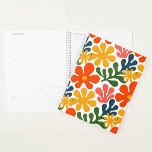 Agenda Arte Floral Abstrata Colorida de Matisse no Estilo