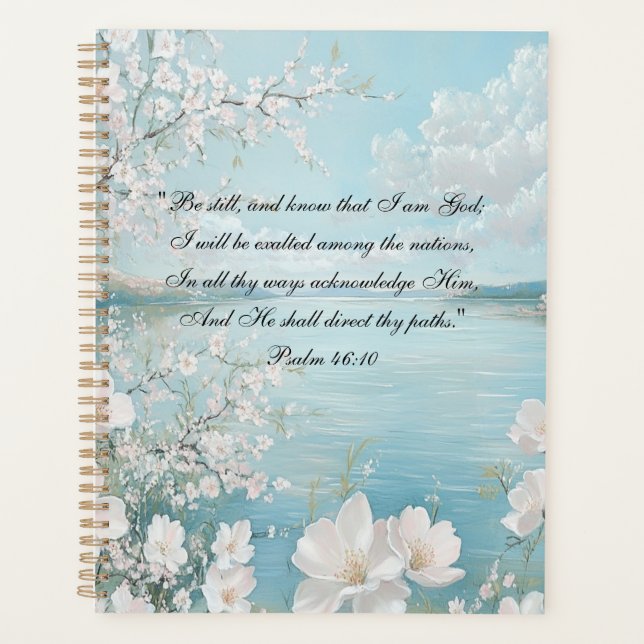 Agenda Arte Floral de Parede com Versículo da Bíblia Pers (Frente)