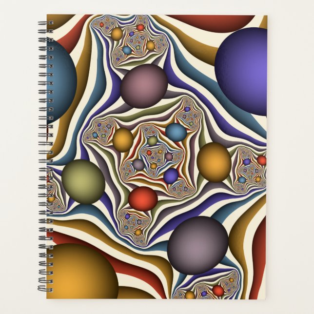 Agenda Arte Fractal Abstrato Colorida (Frente)