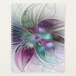 Agenda Arte Fractal Floral Abstrata Colorida Moderna