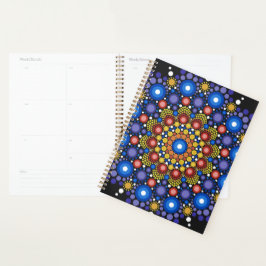 Agenda Arte Fractal Floral Dotada Retro Mandala