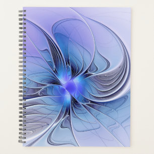 Agenda Arte fractal moderno abstrato azul lavanda