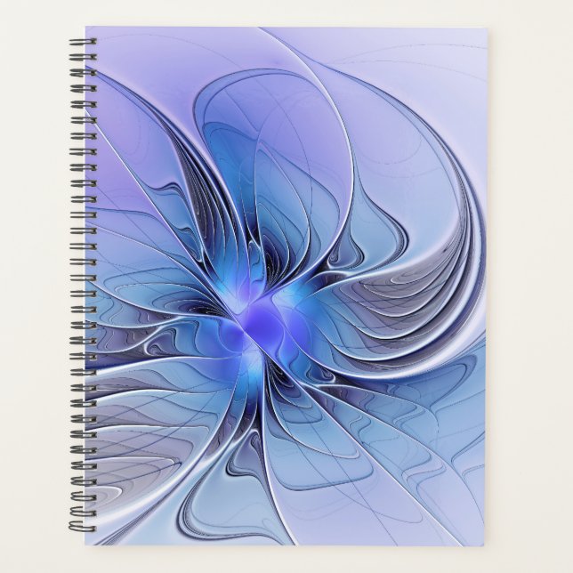Agenda Arte fractal moderno abstrato azul lavanda (Frente)