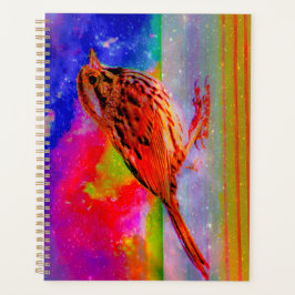 Agenda Arte Impressa Paisagem de Sonho de Pássaro Cósmico