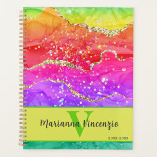 Agenda Arte Marble do Arco-Íris Agate