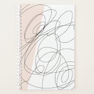 Agenda Arte mínima moderna de linha de escribble de abst
