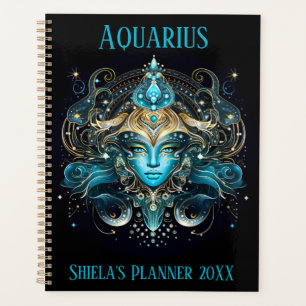 Agenda Arte Místico do Zodíaco de Aquário