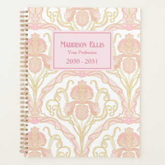 Agenda Arte Nova Floral Rosa Negócios Feminino