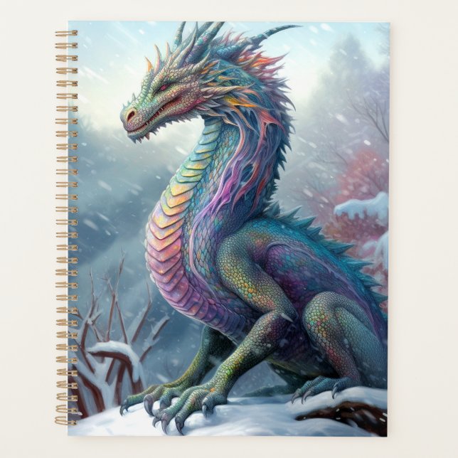Agenda Arte Rainbow Dragon Na Fantasia Da Neve (Frente)