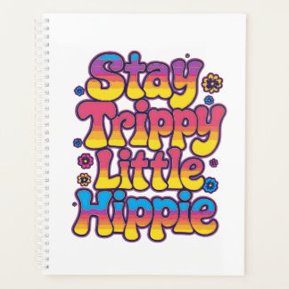 Agenda Arte Retro dos Anos 70 Fique Ligado Pequeno Hippie