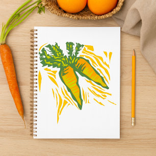 Agenda Arte Vegetal Colorida de Cenoura Fresca