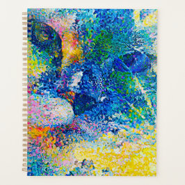 Agenda Arte vibrante de gato abstrato em impressão