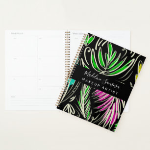 Agenda Artista de Maquiagem Bright Jungle Doodles Preto