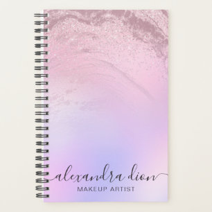 Agenda Artista de maquiagem de mármore Elegante rosa
