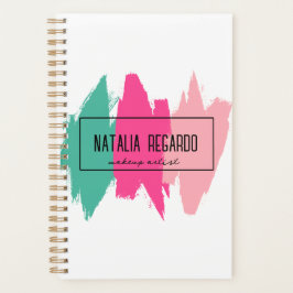 Agenda Artista de Maquiagem de Traços Coloridos Modernos