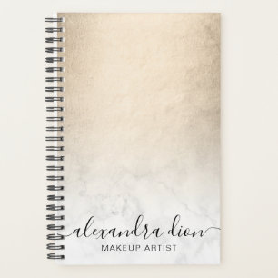 Agenda Artista elegante de mármore branco de cobre