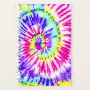 Agenda Artsy Neon Rainbow Tie Dye Watercolor Patterno