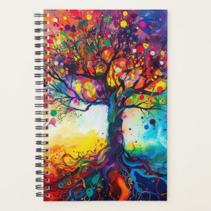 Agenda Árvore colorida da vida Arte natural do Arco-Íris