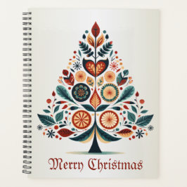 Agenda Árvore Colorida de Natal Arte Folclórica Escandina