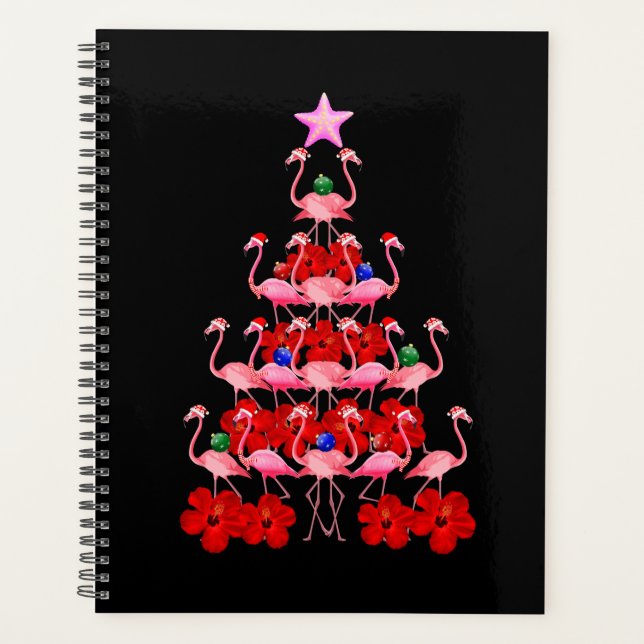 Agenda Árvore de Natal Rosa Flamingo (Frente)