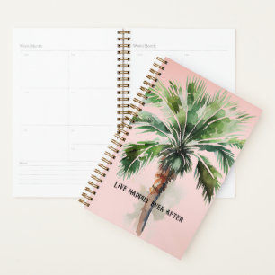 Agenda Árvore Tropical Palm Rosa Esbranquiçada