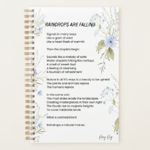 Agenda As gotas de chuva estão caindo poesia poema