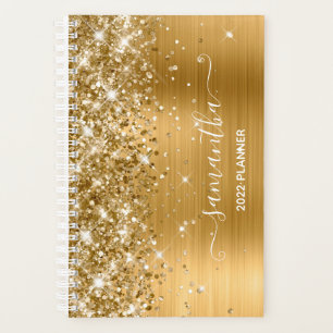 Agenda Assinatura Dourada Glitter e Foil Girly