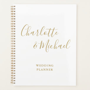 Agenda Assinatura Elegante Casamento Dourado