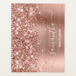 Agenda Assinatura Glitter Dourada e Foil Girly