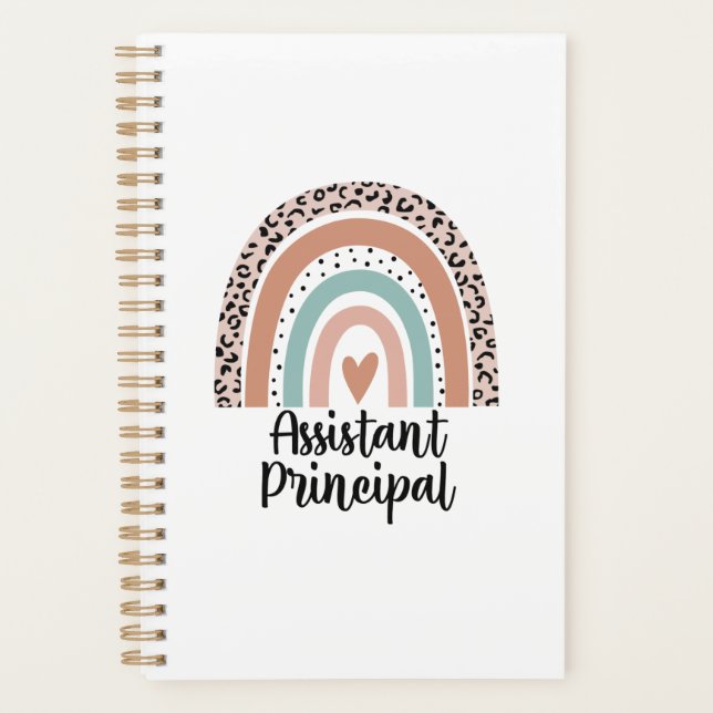 Agenda Assistant Principal Rainbow Leopard Funny Gift (Frente)