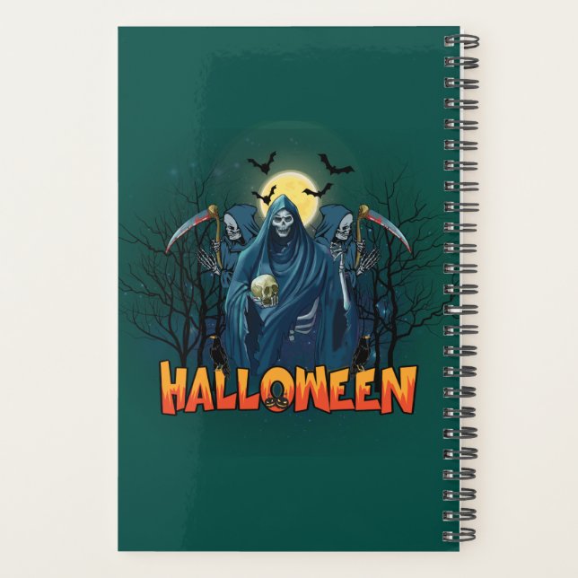 Agenda Assustador Esqueleto Noturno Halloween, Meu Humor  (Verso)