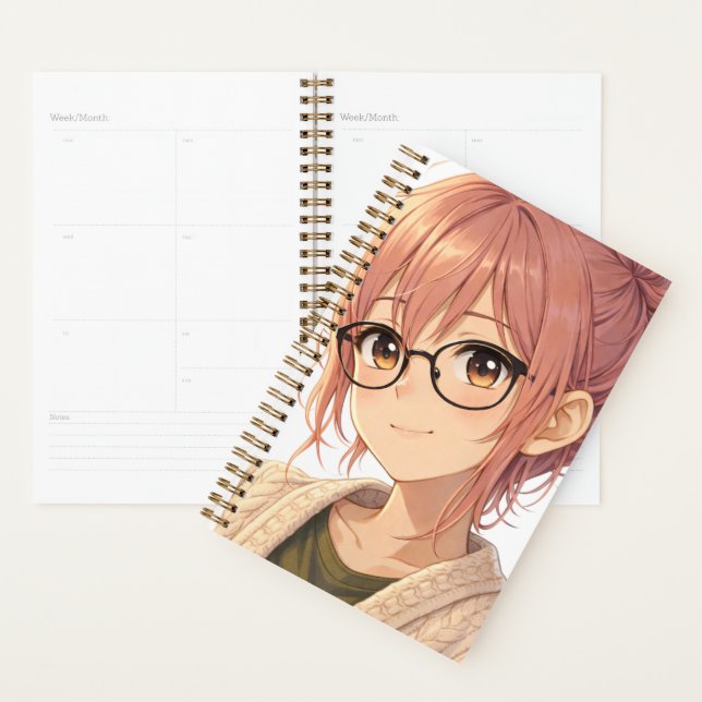 Agenda Aster™ Cute Aesthetic Girl Planner Cozy Vibes (Exibição)